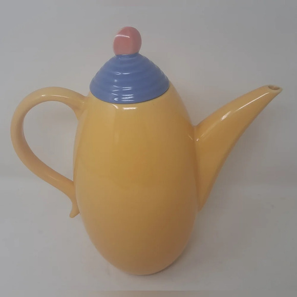 Lindt Stymeist Coffee Pot Teapot Colorways Blue Oval Japan Vintage 80s 90s - Picture 3 of 11